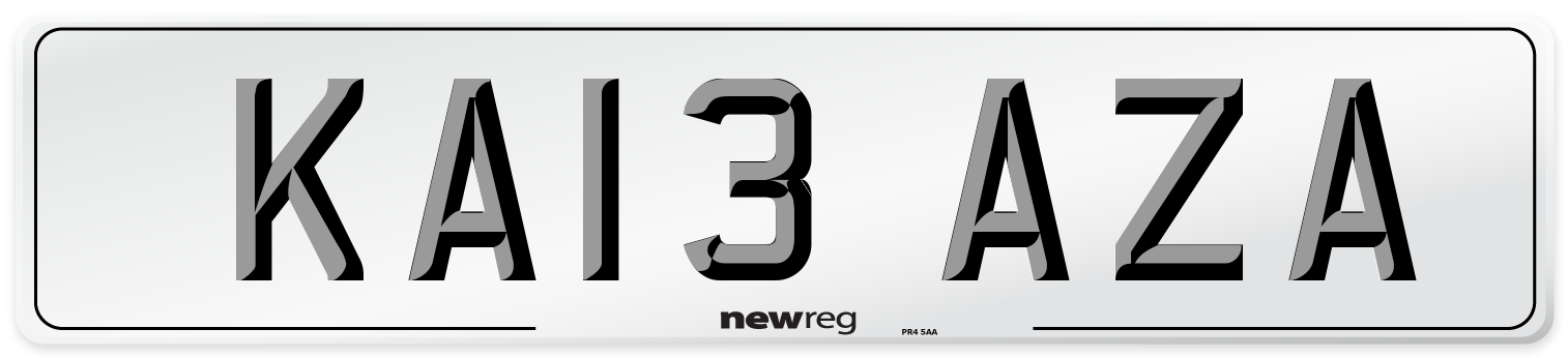 KA13 AZA Number Plate from New Reg